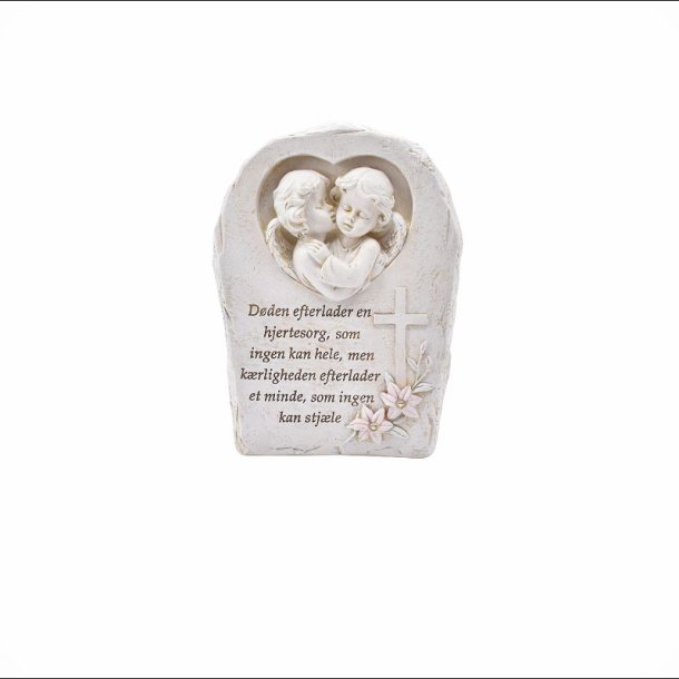 Gravpynt-Engle i sten med solceller